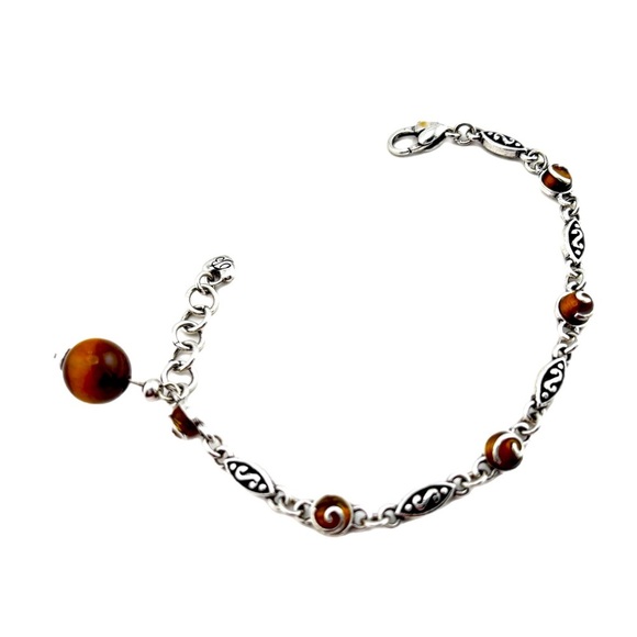 Brighton tortoise bracelet brown and silver.  Silver Plated excellent condition - Picture 3 of 5